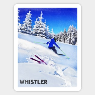 Whistler ski mountains retro vintage skiing 90's Sticker